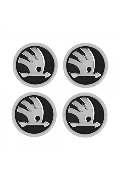 Skoda Set 4 jante Capace Skoda, 56mm, negru/crom
