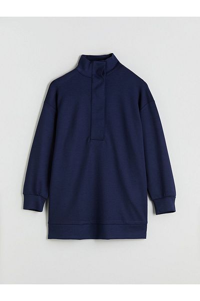 LC Waikiki Quality Parts from Celebi Store |   Stand Collar Oversize Women's Sweatshirt Tunic