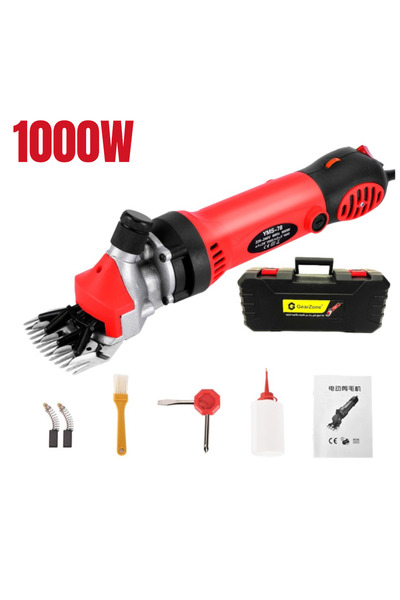 GearZone Upgrade Professional Wool Shears, Adapted for Sheep Grooming, 1000W Pet Trimmer Machine-Red