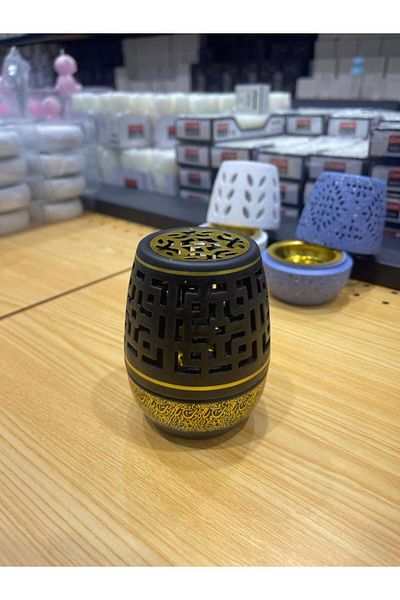 SGC STORE Arabian Decorative Incense Burner Set 6 Pieces Black