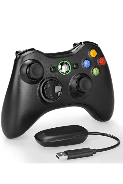 CRK TECH Xbox 360 Pc Ps3 Uyumlu Kablosuz Alıcılı Siyah Gamepad Joystıck