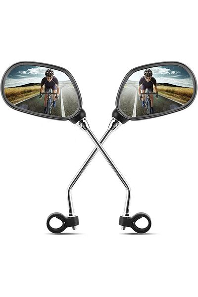 IQTENA Rearview Mirror for Bicycles by Kejijo, Handlebar Mounted Adjustable 360-Degree Rotation Mirrors for