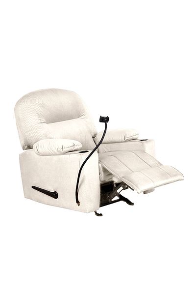 Lazy Vibes Puffy Velvet Recliner Lounge Chair with Cup & Phone Holder|Rocking&Swivel, 100x84x101 cm