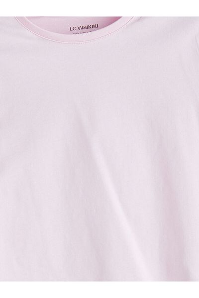 LC Waikiki New Season Crew Neck Plain Combed Cotton Girl's T-Shirt