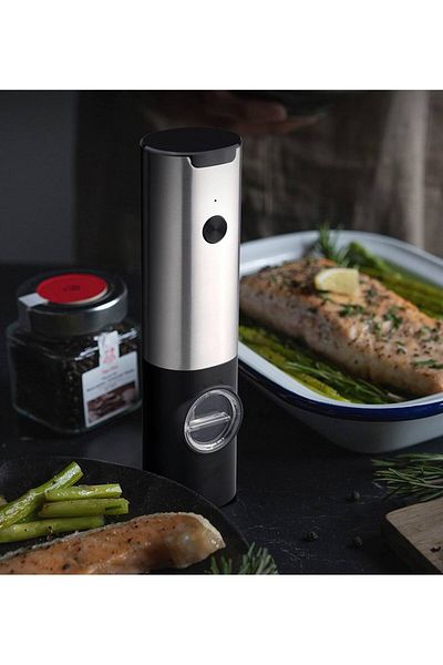 LEGGANCE FEELONIA Electric Grinder Salt & Pepper – Rechargeable, Adjustable Granulation, LED