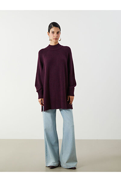 LC Waikiki Sparkling Choices from Shining Store |   Mock Neck Oversized Women's Knitwear Tunic