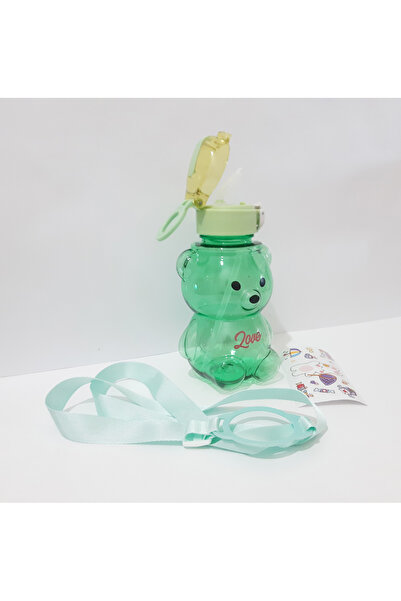 renkli çiçekler 750 ml Water Bottle for School Water Bottle with Teddy Bear Model