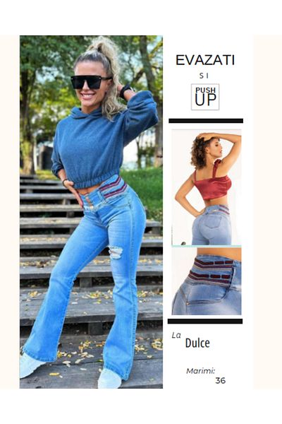 Divina Shaping jeans, embroided waist & real push-up effect, made in Colombia, La Dulce model