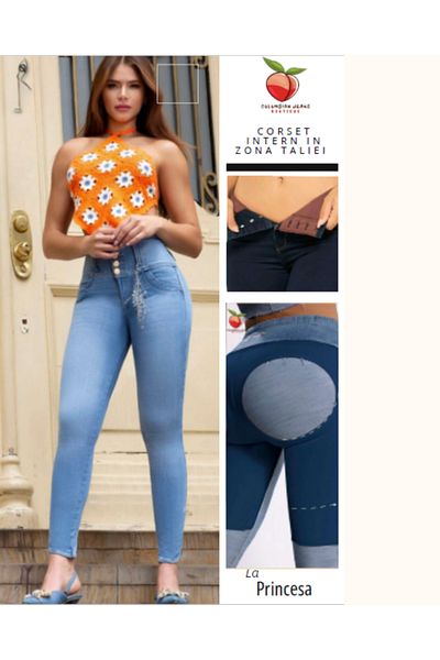 Divina Shaping jeans with corset & real push-up effect, made in Colombia, La Princesa model