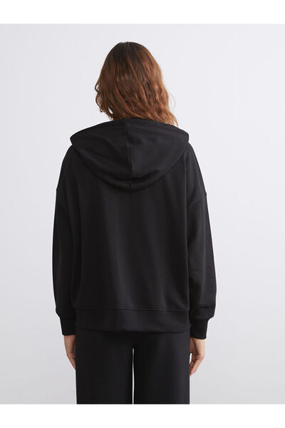 LC Waikiki Kapüşonlu Oversize Kadın Fermuarlı Sweatshirt
