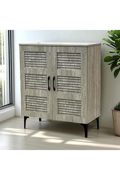 Kreslo Two-door shoe cabinet with built-in shelves