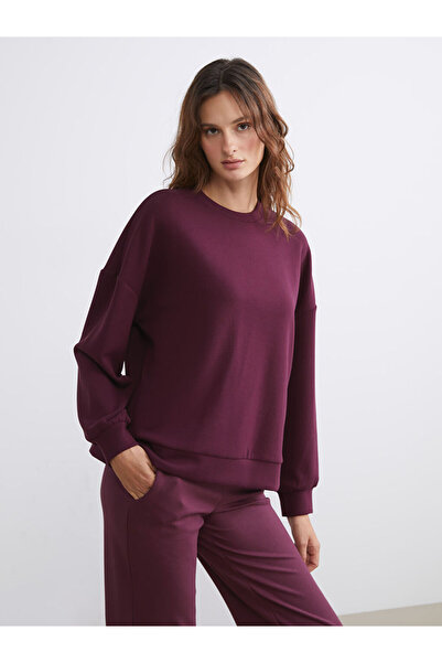 LC Waikiki Bisiklet Yaka Oversize Kadın Sweatshirt