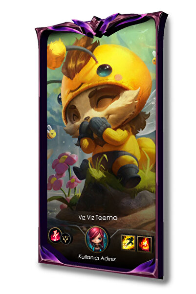 EFSA Games League of Legends LOL Kişiye Özel Oyun Yükleme Ekranı MDF Çerçeve Tablo 20X35