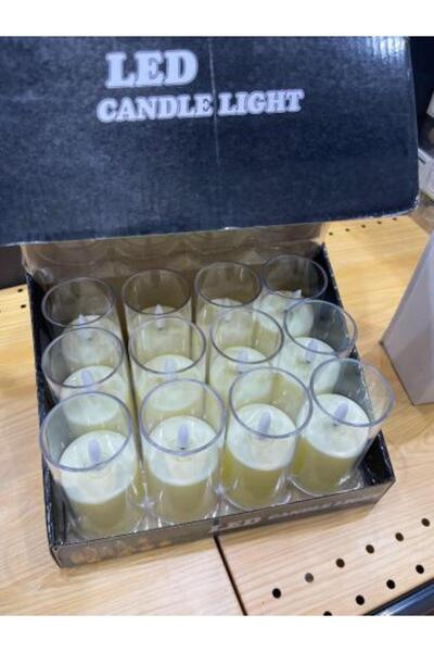 SGC STORE 12 شمعة LED + مزهرية تعمل بالبطارية