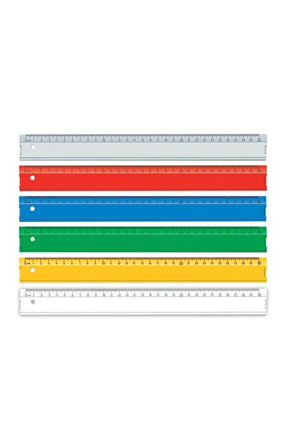 Ark Renkli Plastik Cetvel 30 cm Kod:005