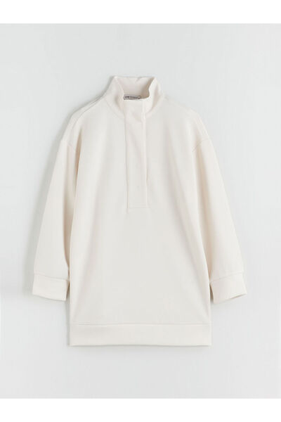 LC Waikiki Quality Parts from Celebi Store |   Stand Collar Oversize Women's Sweatshirt Tunic