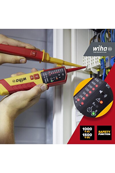 wiha Voltage and Continuity Tester 45216 CAT III 1000V, CAT IV 600V LED, Audial