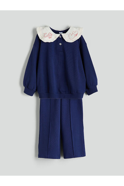 LC Waikiki |   Baby Collar Girl's Sweatshirt and Sweatpants