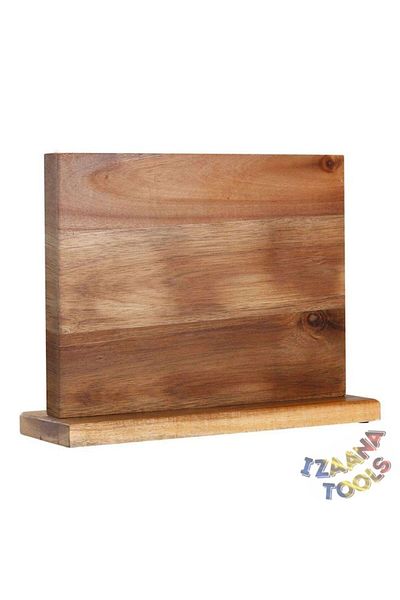 OEM Magnetic Knife Stand, Double-Sided, IZAANA TOOLS®, Acacia Wood, 29.6x21.8x10.4