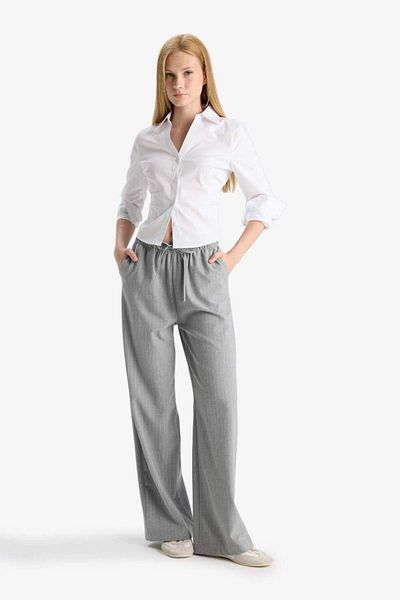 DeFacto New Season Coool Wide Leg Lace-Up Regular Waist Trousers