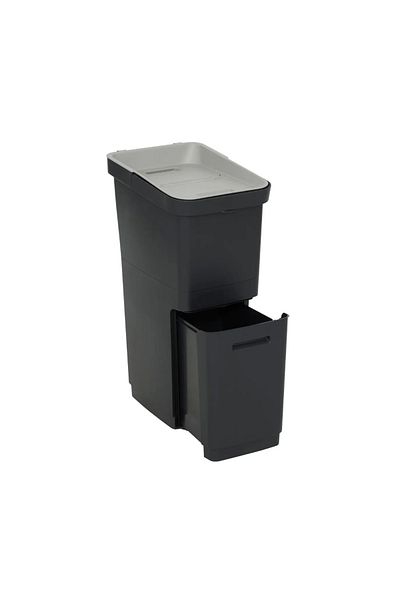 5five Simple Smart Recyn waste bin, black, plastic, 20+16 liters