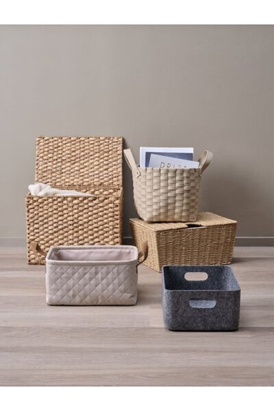 Ken Set of 2 pcs. Basket 23x33x18cm beige with handles