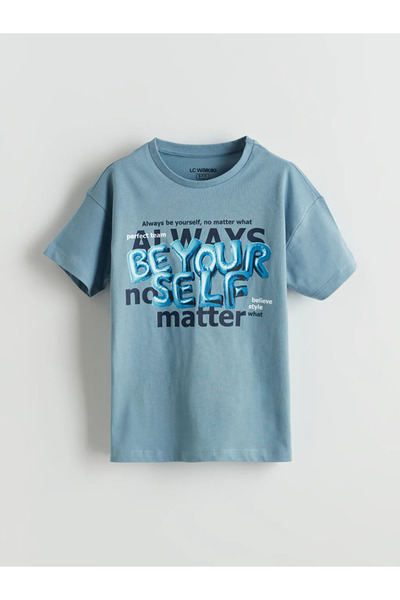 LC Waikiki طقم بيجامة LCW KidsBlue Crew Neck للأولاد مع شورت