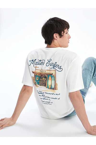 LC Waikiki New Season Crew Neck Short Sleeve Printed Men's T-Shirt
