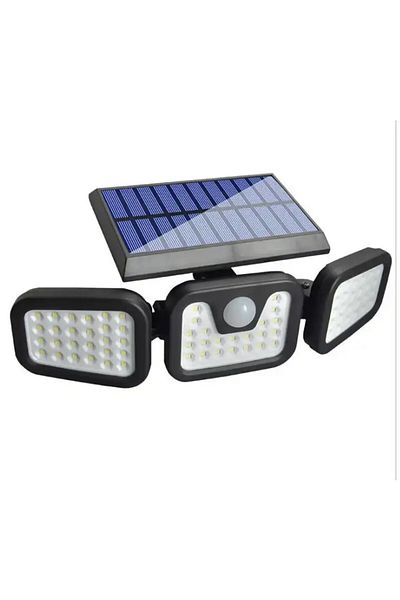 OEM LED Wall Lamp with Solar Charging, 3 Bodies, 74 LEDs, 15W, Waterproof IP65
