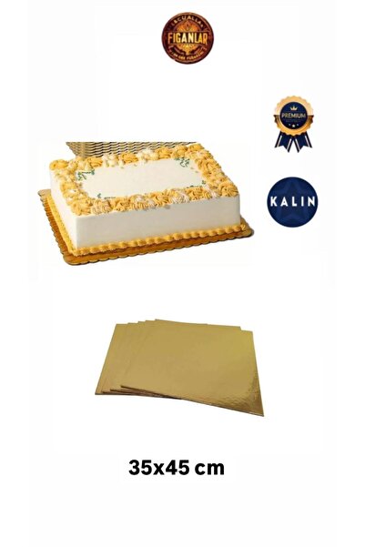 figanlar ambalaj BÜYÜK BOY 35x45 Cm Gold Altın Turta Altlığı Pasta Altlık Kal...