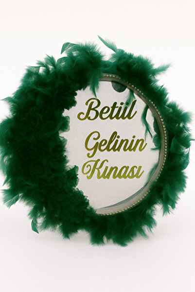 Evsay İsme Özel Kına Gelin Tefi Deri Tef Vurmalı Çalgı Def Kına Defi Otrişli Şeffaf Pvcli Pleksi İsimli