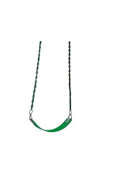 FULLJOY Heavy Duty Iron Wall Swing Seat with Plastic Covered Chain, Green