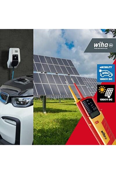 wiha Voltage Tester SB 255-15, 12V-1,000V AC, CAT 4, Red (WIH-44319)