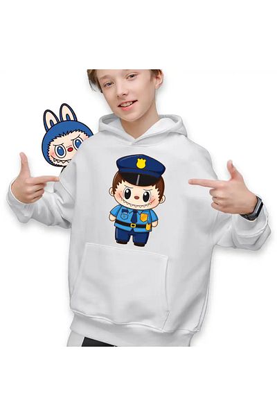 OEM Labubu Policeman Kids Boys Sweatshirt