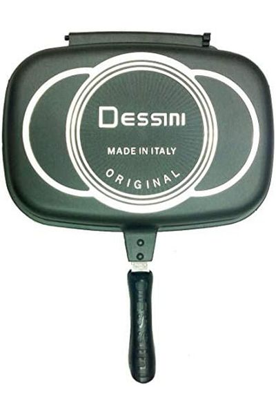 Dessini 32CM Two-Sided Double Grill Non-stick Pressure Pan, Black