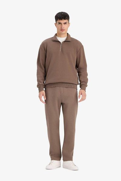 DeFacto New Season Regular Fit Stand Collar Half Zipper Soft Fur Inside Basic Plain