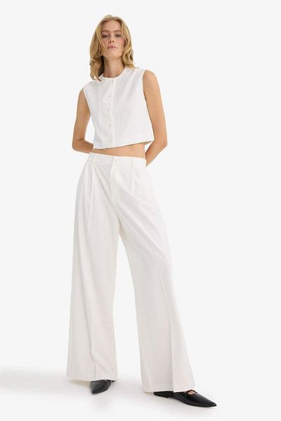 DeFacto New Season Wide Leg Double Pocket High Waist Wide Leg Trousers