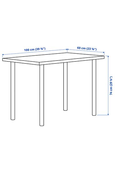 IKEA LINNMON / ADILS Table, white/black, 100x60 cm