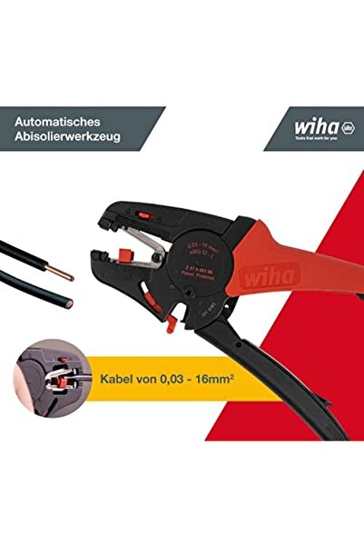 wiha أداة تجريد أسلاك المركبات Z57000106SB، 16 مم، أحمر