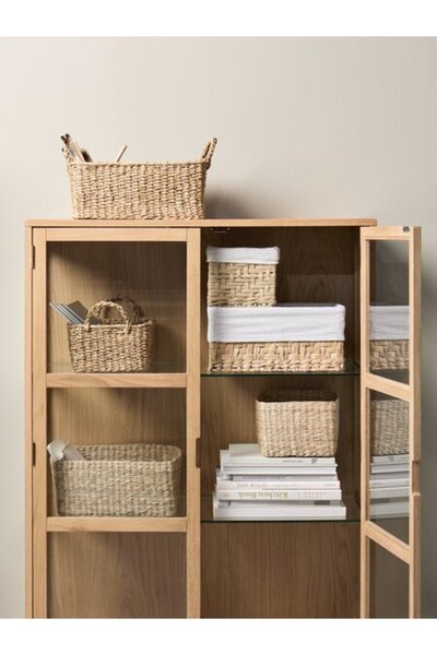 OEM Set of 2 EJNO baskets 22x31x15cm with white material