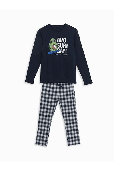 LC Waikiki Lc waikikigrey standard mold men's pajama set