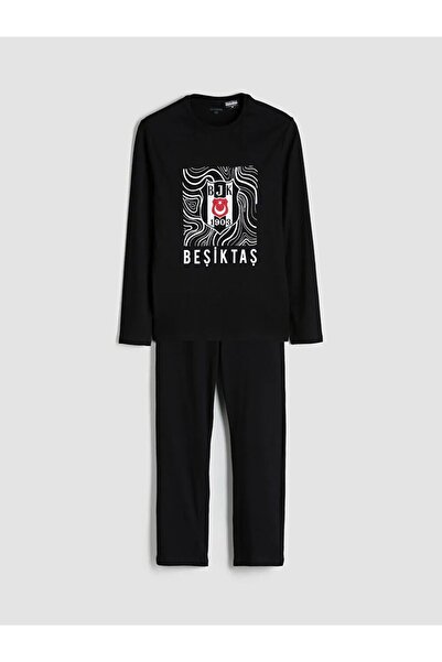 LC Waikiki Lc Waikikiblack Standard Fit Besiktas Printed Men's Fan Pajamas Set