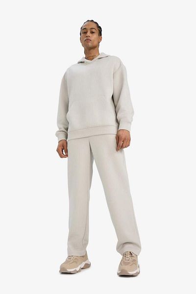 DeFacto New Season Wide Leg Wide Leg Textured Sweatpants with Pockets