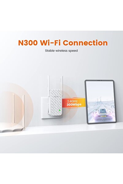 Tenda موسع النطاق العالمي A9 N300، موسع النطاق العريض/واي فاي، معزز/نقطة اتصال واي فاي، قابس ومنفذ