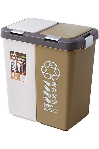 mastergold Compact Trash Bin Set for Separating Dry and Wet Waste | Trash Bin for Home and Office | Waste Conta