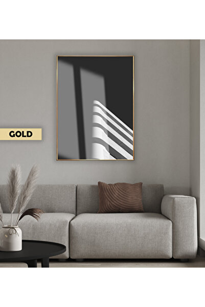 Harikabirev HARİKABİREV | ЧЕРНО-БЯЛ АБСТРАКТЕН МОДЕЛ НА СГРАДА | ОКАЧЕН ПАНЕЛ ОТ ЗАКАЛЕНО СТЪКЛО, ЕДИН ВЕРТИКАЛЕН