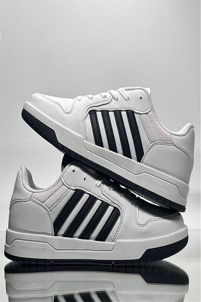 ALTUNTAŞ Women - Men Seasonal Non-Slip Comfortable Sole Lace-Up Sneaker Sports Shoes White Black