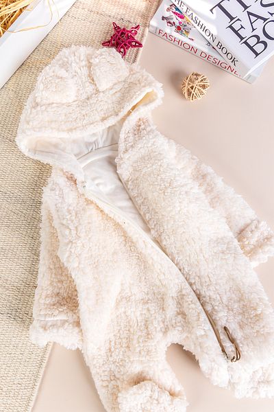 Babymod Welsoft Plush Winter Baby Girl/Boy Jumpsuit with Hood