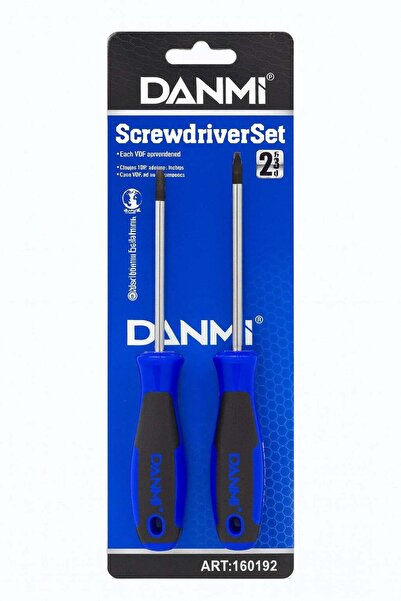 DANMI طقم مفكات براغي يدوية احترافية من قطعتين - مقبض غير قابل للانزلاق - طرف...