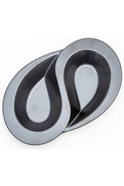 cc bin shihon Two-segment melamine plate, matte black, 25.5cm